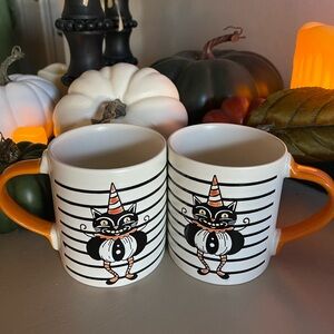 Spectrum Designz Halloween Black Cat Ceramic Mug 18oz Embossed Creepshow Set 2